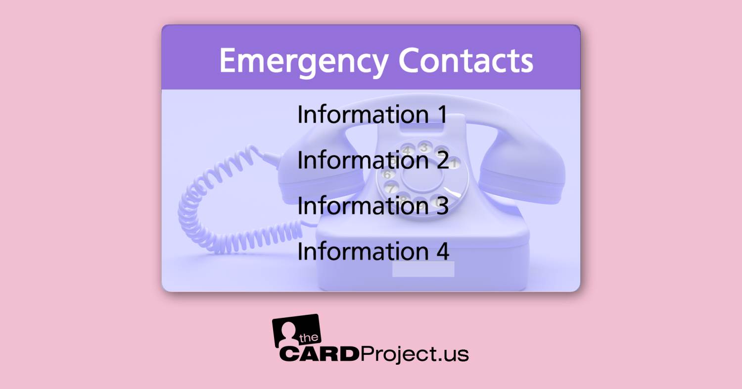 Purple Emergency Contact Card